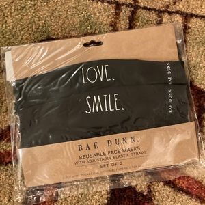 Rae Dunn 2 Pack Face Mask Love and Smile